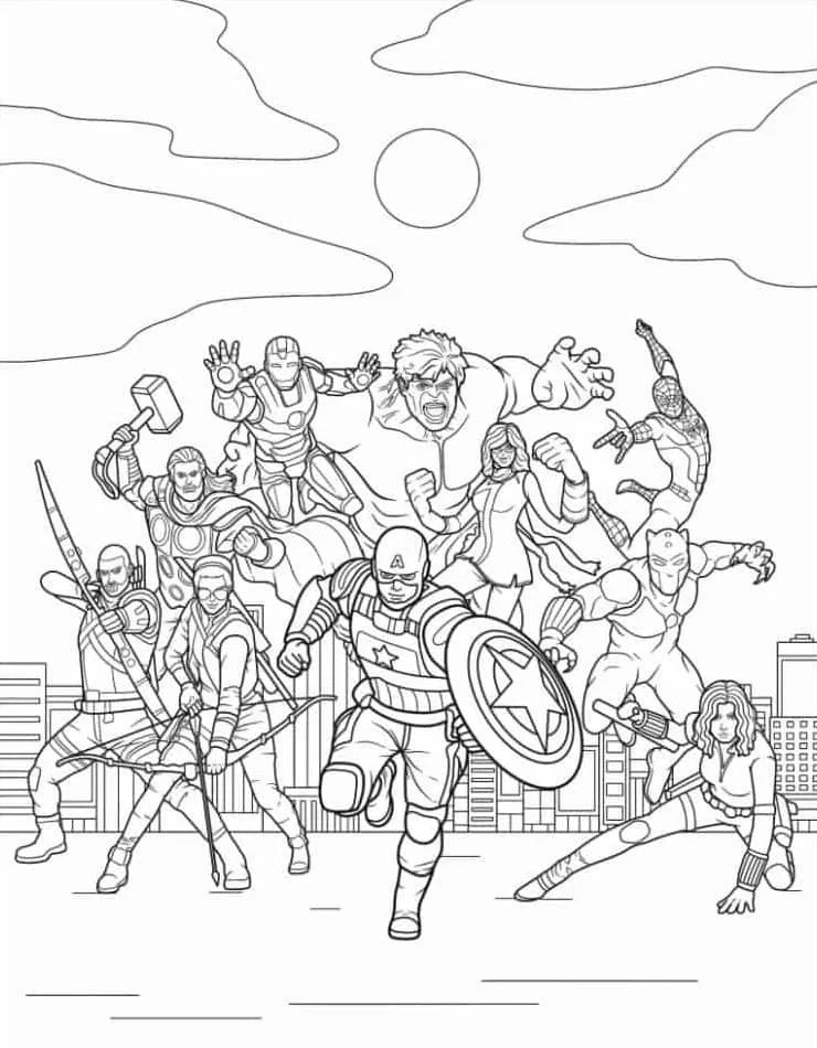Marvel boyama sayfası – ücretsiz yazdır, boyama etkinliği