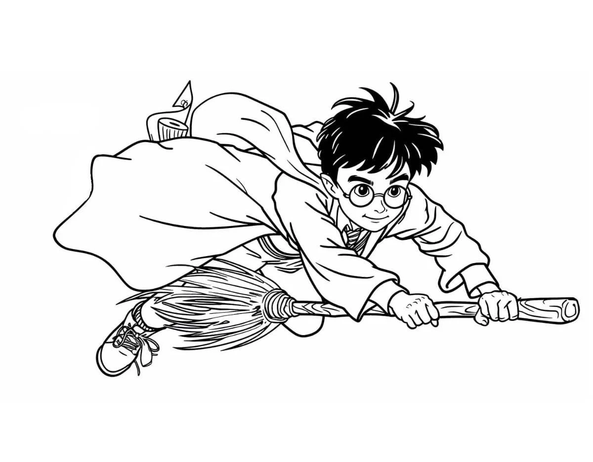 Harry Potter boyama sayfası – keyifli zaman, renkli çizimler
