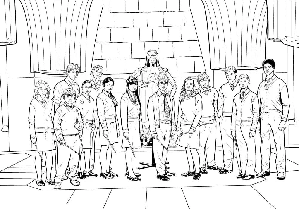 Harry Potter boyama sayfası – yaratıcılık, eğlenceli etkinlik