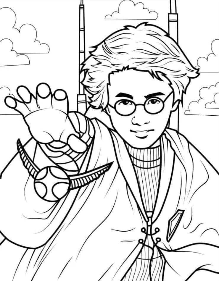 Harry Potter boyama sayfası – renkli çizimler, okul öncesi