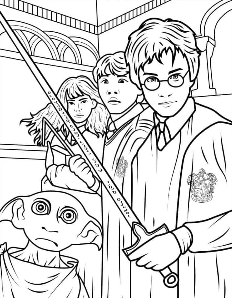 Harry Potter boyama sayfası – ücretsiz yazdır, boyama etkinliği