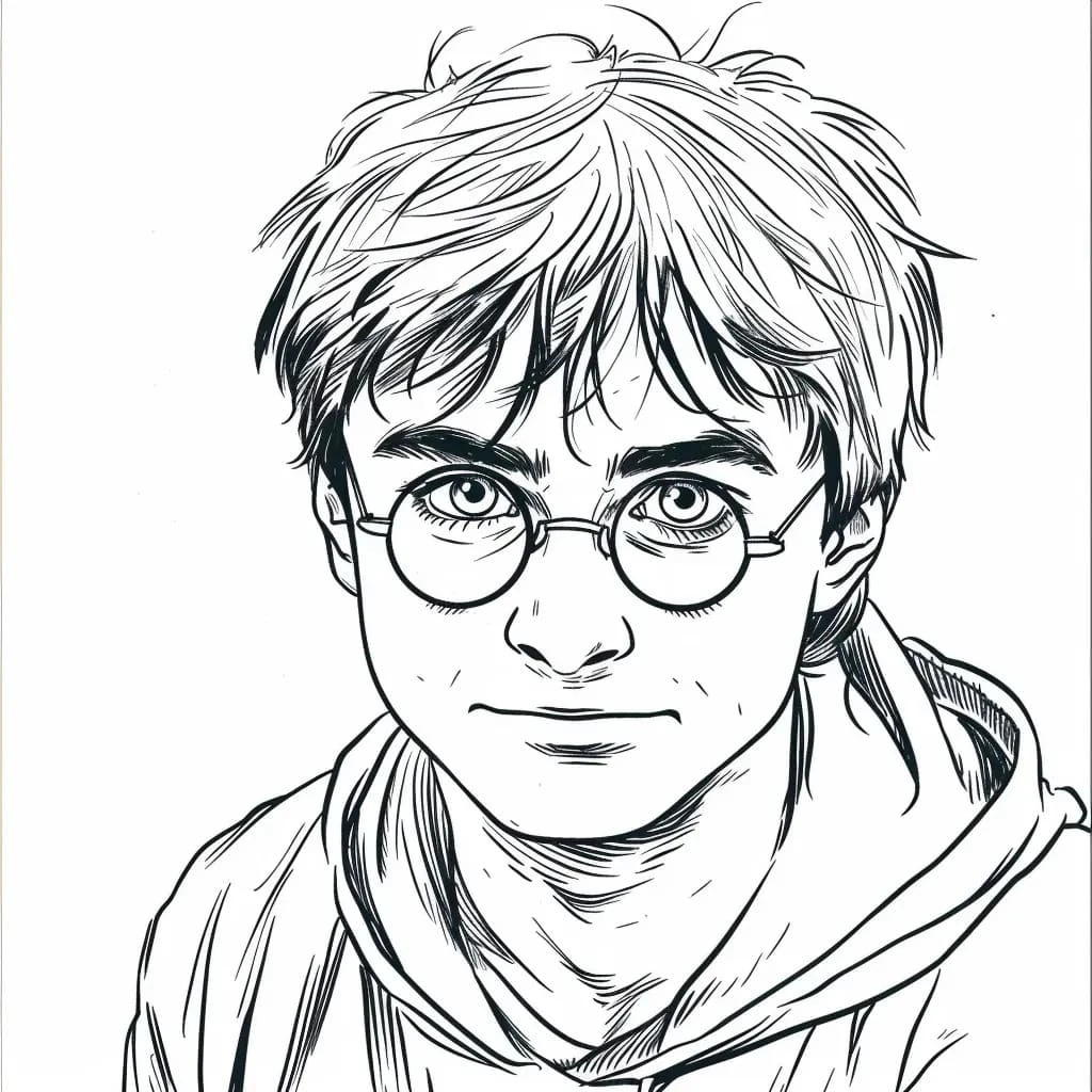 Harry Potter boyama sayfası – kolay boyama, eğitici aktivite