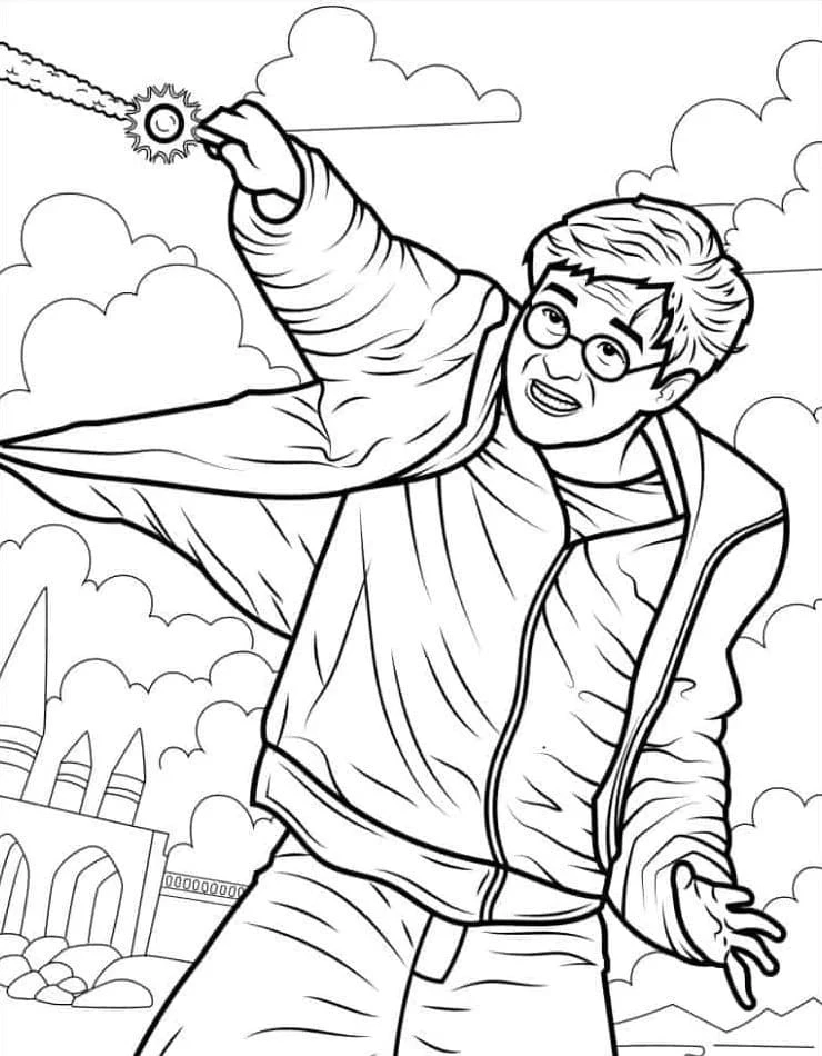 Harry Potter boyama sayfası – eğlenceli etkinlik, el becerilerini geliştirir