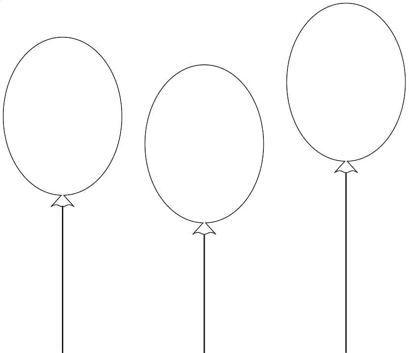 Balon boyama sayfası – çocuklar için, çizgi film temalı