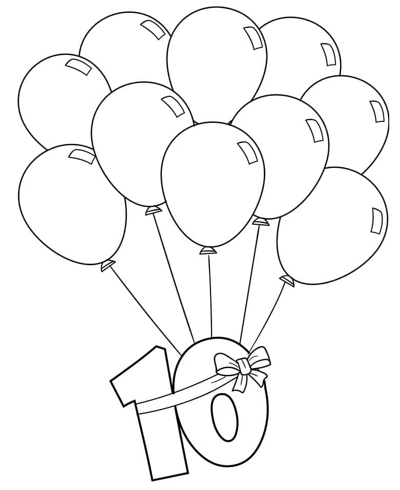Balon boyama sayfası – kolay boyama, eğitici aktivite