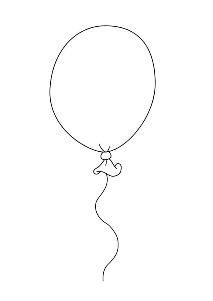 Balon boyama sayfası – sevimli karakter, sanatsal çalışma