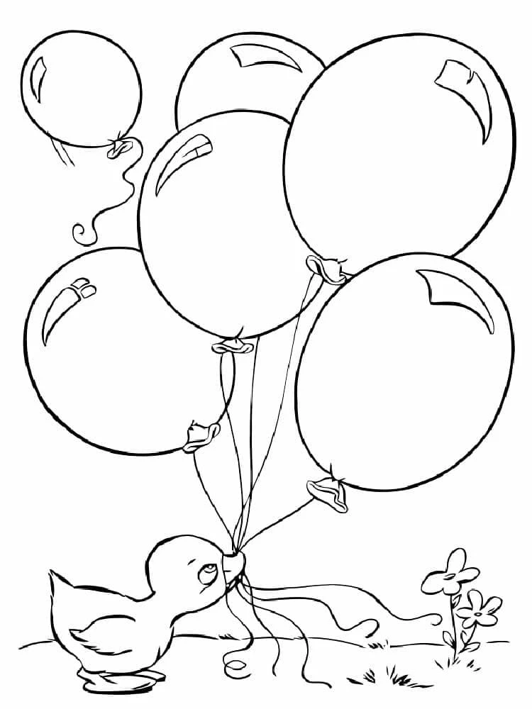 Balon boyama sayfası – sanatsal çalışma, çocuklar için