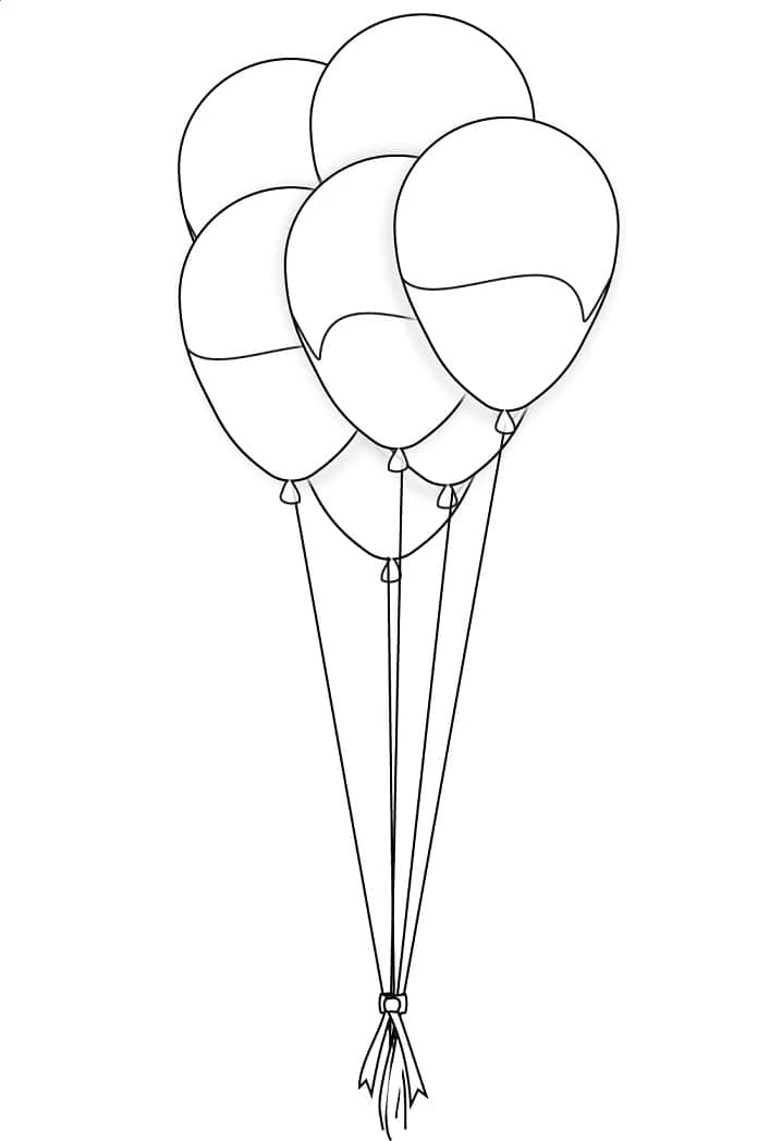 Balon boyama sayfası – renkli çizimler, okul öncesi