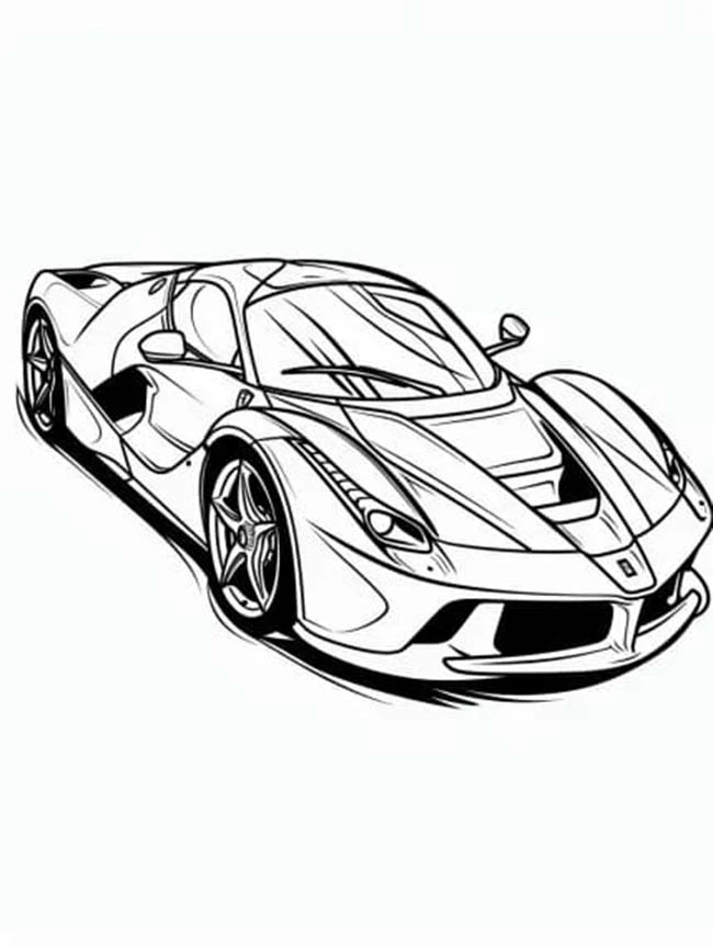 Ferrari boyama sayfası – kolay boyama, eğitici aktivite