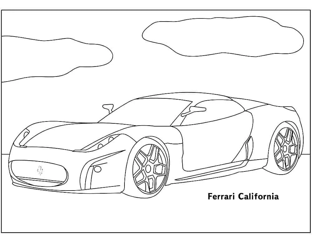 Ferrari boyama sayfası – sevimli karakter, sanatsal çalışma