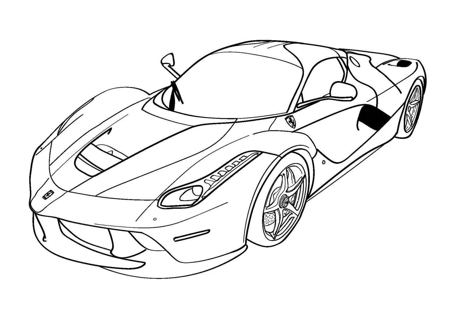 Ferrari boyama sayfası – el becerilerini geliştirir, boyama çalışması