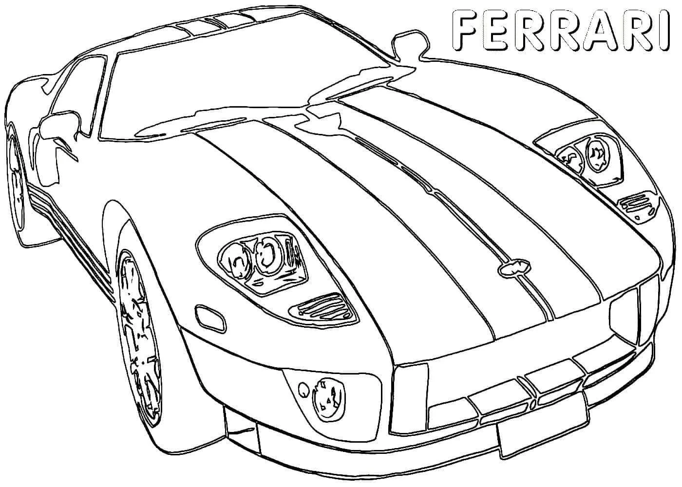 Ferrari boyama sayfası – çocuk aktivitesi, PDF indir