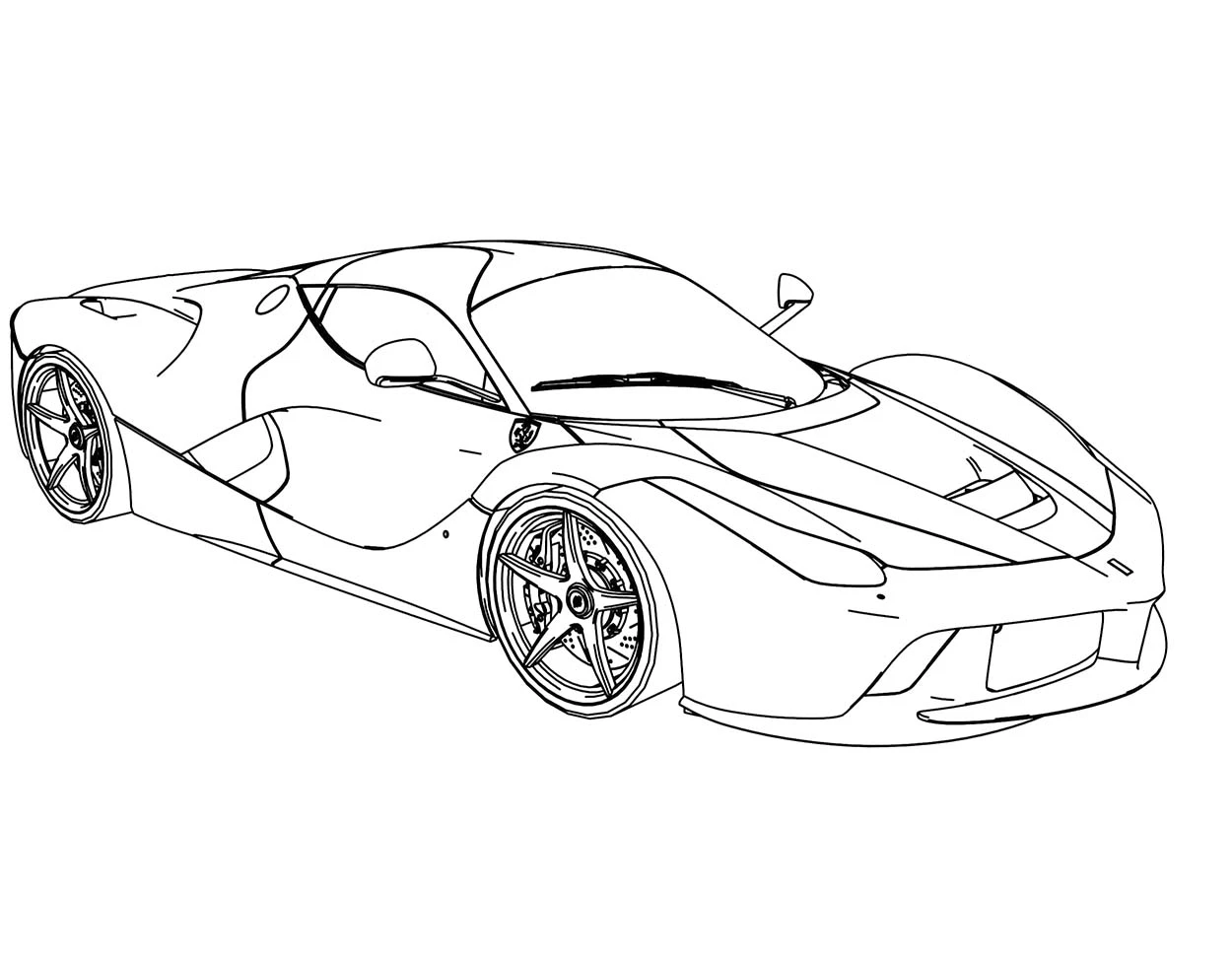 Ferrari boyama sayfası – renkli çizimler, okul öncesi