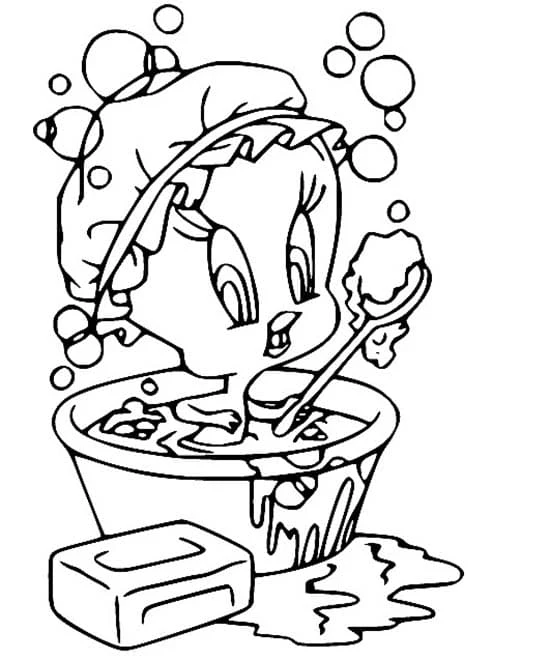 Banyo boyama sayfası – eğlenceli etkinlik, el becerilerini geliştirir