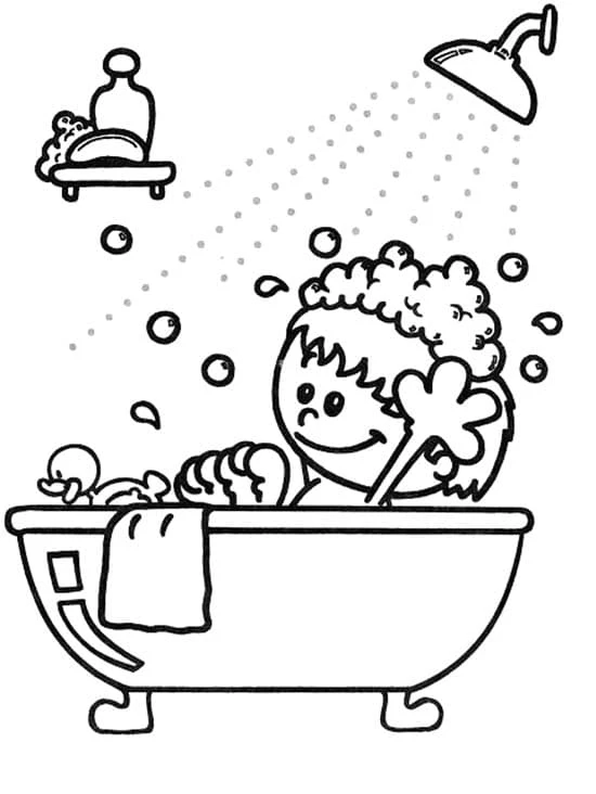 Banyo boyama sayfası – yaratıcılık, eğlenceli etkinlik