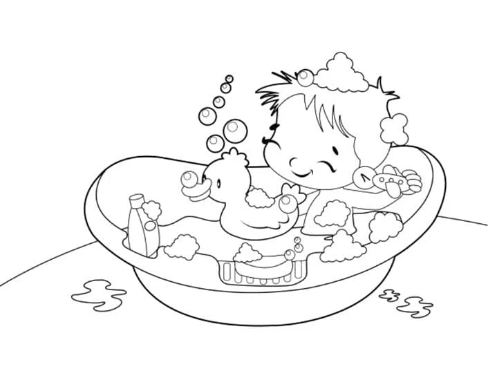 Banyo boyama sayfası – boyama çalışması, yaratıcılığı geliştirir