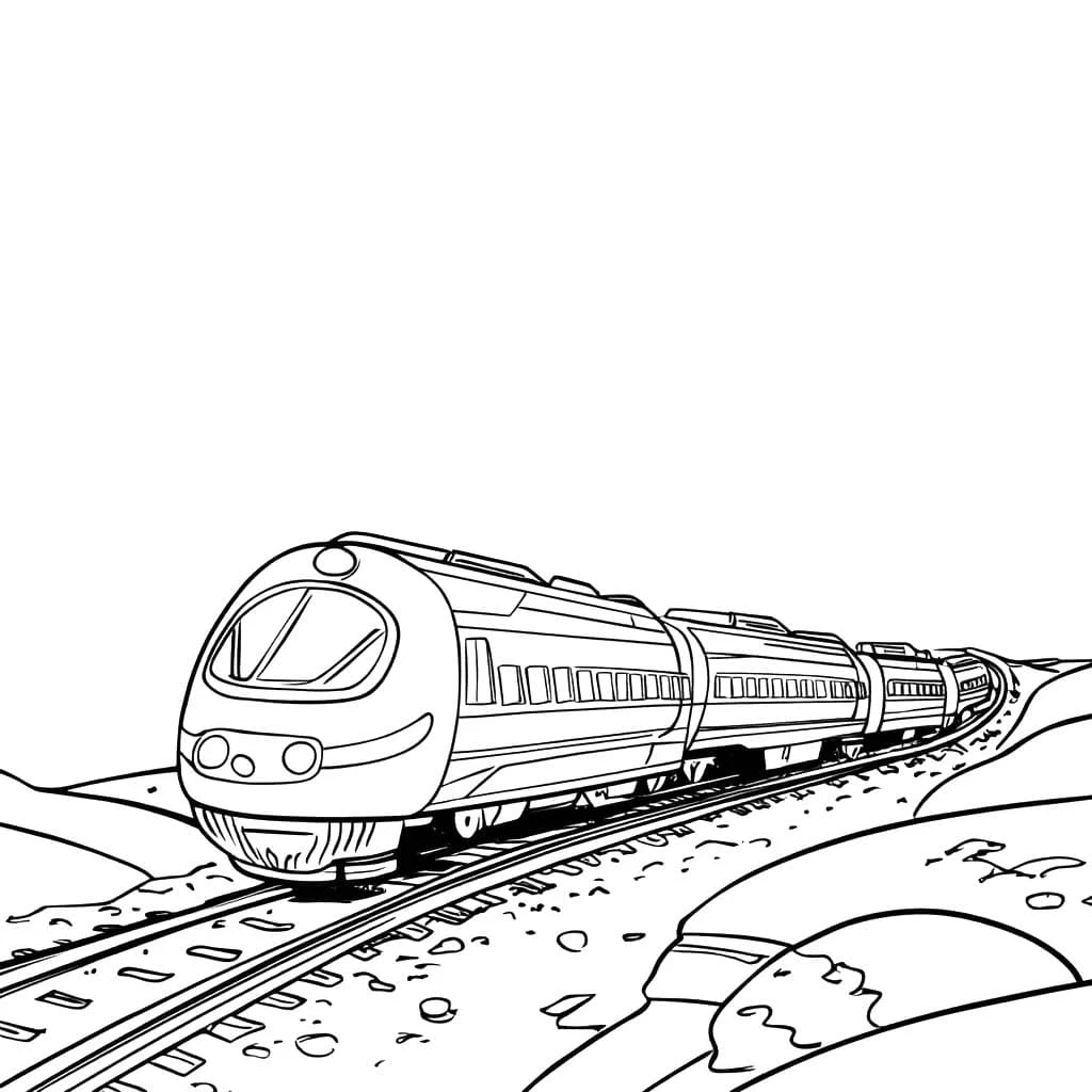 Tren boyama sayfası – evde etkinlik, ücretsiz yazdır