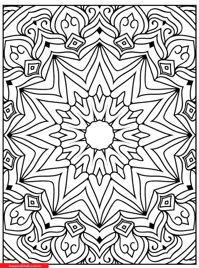 Mandala boyama sayfası #45 – anaokulu etkinliği, motor becerileri destekler