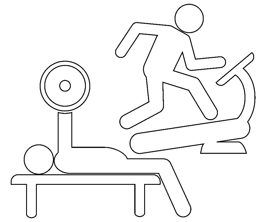 Fitness boyama sayfası – sevimli karakter, sanatsal çalışma