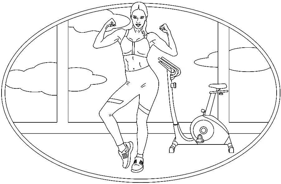Fitness boyama sayfası – ücretsiz yazdır, boyama etkinliği