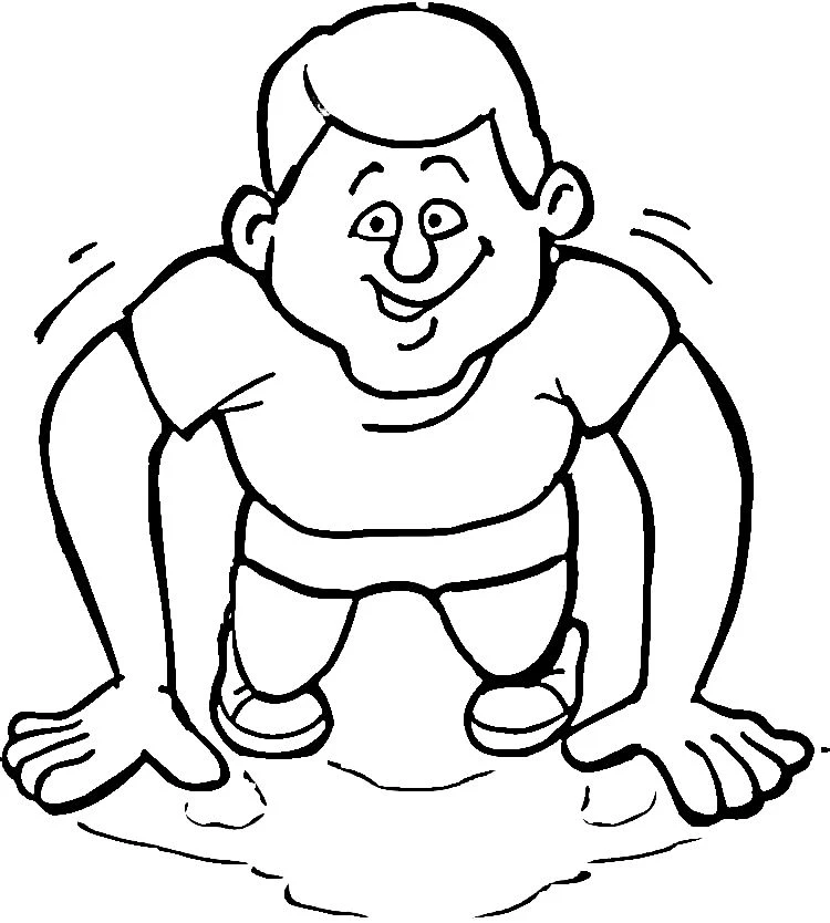 Fitness boyama sayfası – PDF indir, sevimli karakter