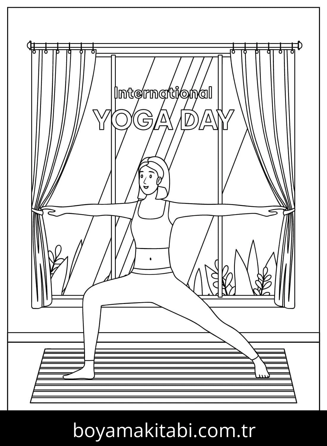 Yoga boyama sayfası #31 – renk bilgisini öğretir, günlük etkinlik önerisi
