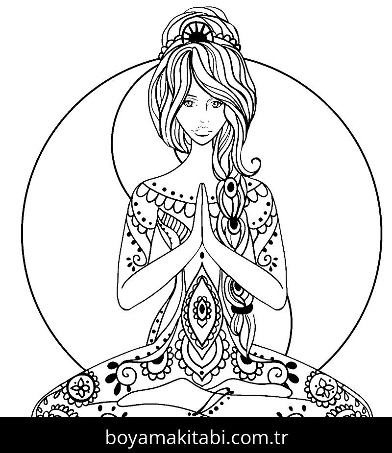 Yoga boyama sayfası #40 – çocuklarla kaliteli zaman, yaratıcılığı geliştirir