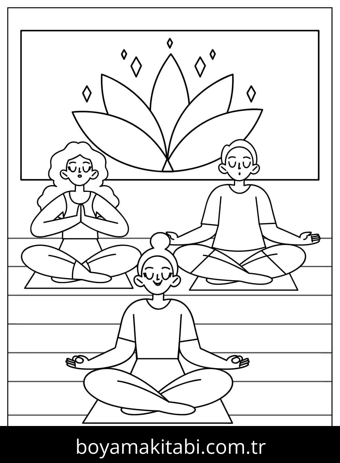 Yoga boyama sayfası #42 – ücretsiz yazdır, boyama etkinliği