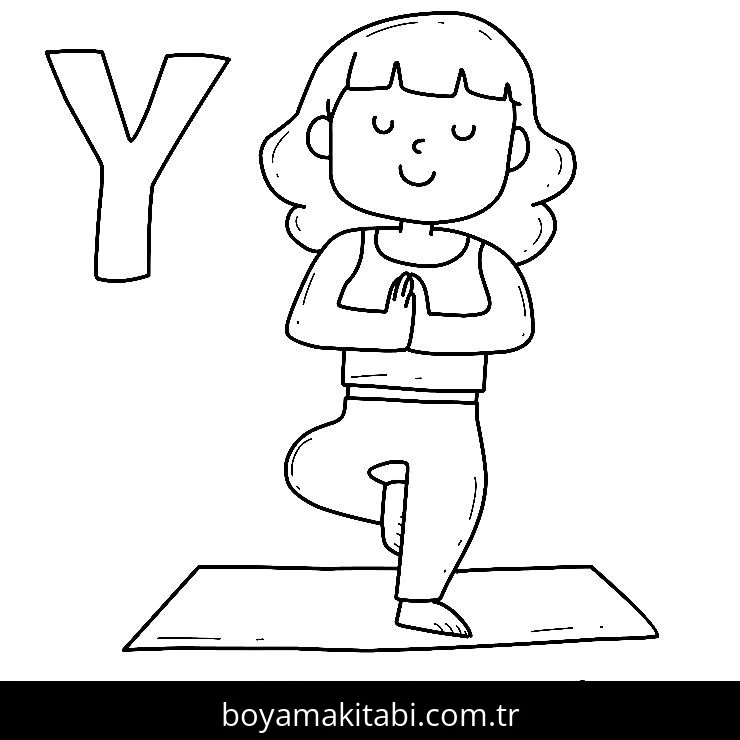Yoga boyama sayfası #52 – eğitici aktivite, yaratıcılık
