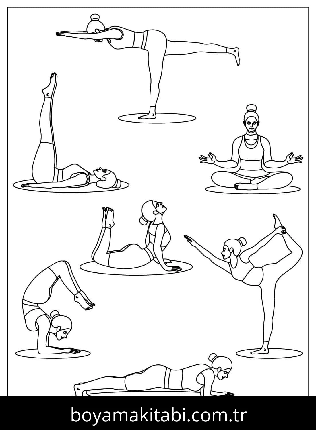 Yoga boyama sayfası – yaratıcılığı geliştirir, keyifli zaman