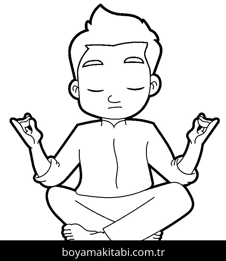 Yoga boyama sayfası – keyifli zaman, renkli çizimler