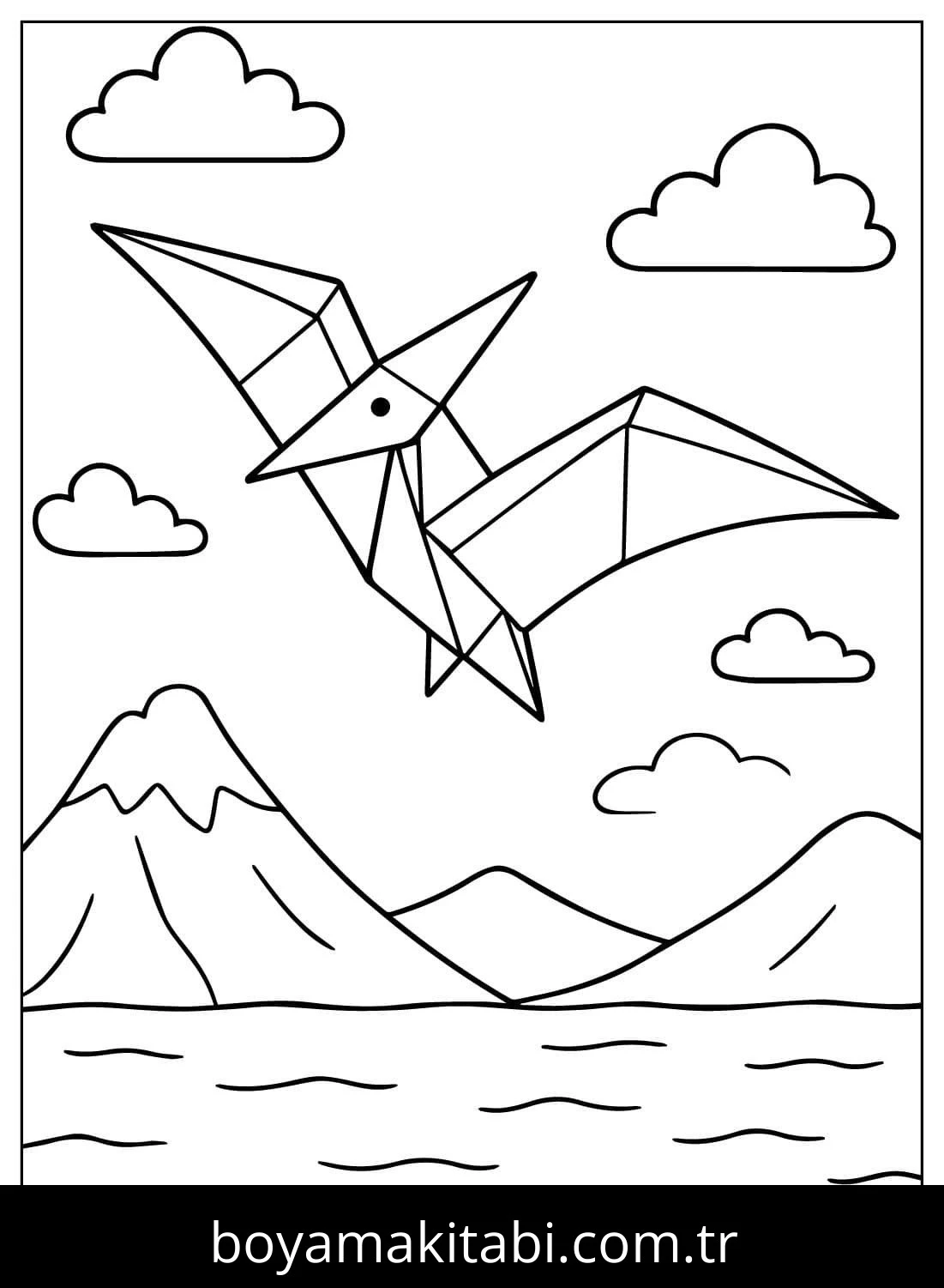 Origami boyama sayfası – boyama etkinliği, çocuk aktivitesi