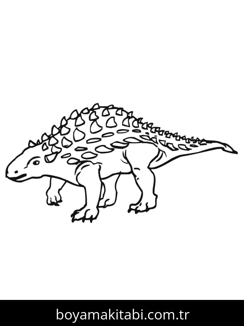 Ankylosaurus Dinazor boyama sayfası – çocuk aktivitesi, PDF indir