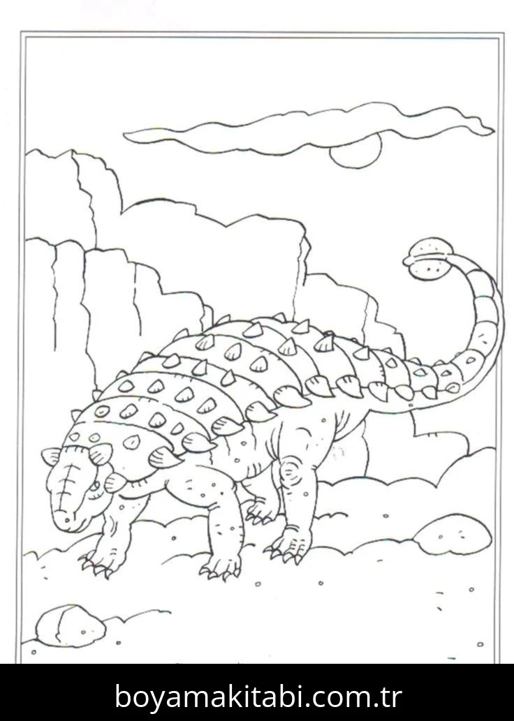 Ankylosaurus Dinazor boyama sayfası – boyama çalışması, yaratıcılığı geliştirir