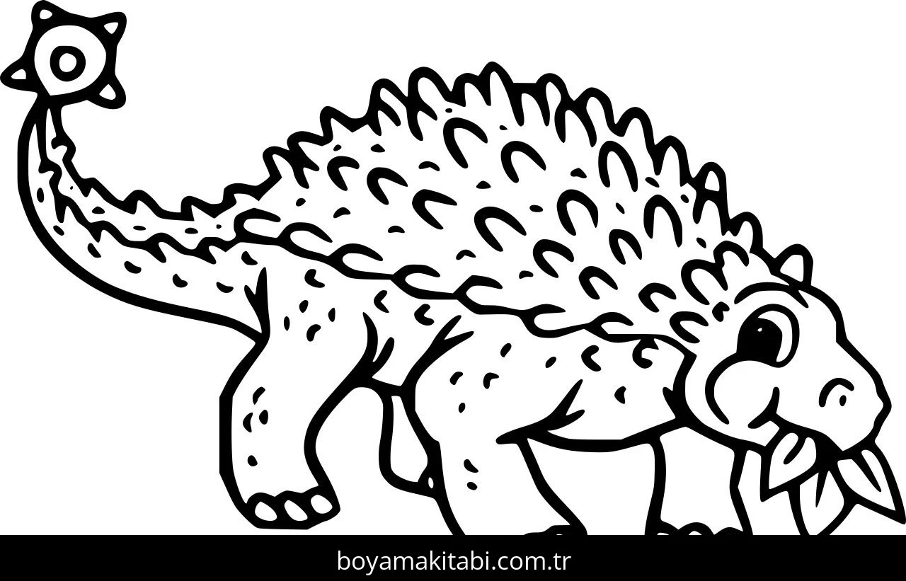 Ankylosaurus Dinazor boyama sayfası – eğlenceli etkinlik, el becerilerini geliştirir