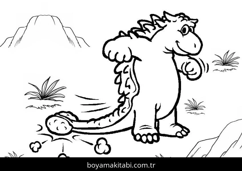Ankylosaurus Dinazor boyama sayfası – okul öncesi, evde etkinlik