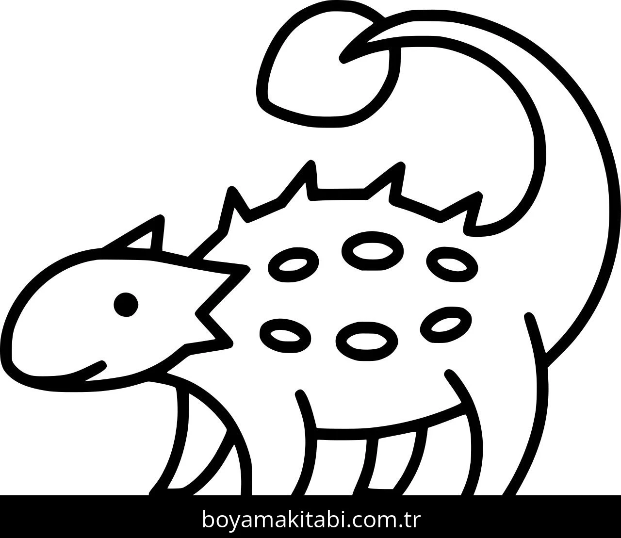 Ankylosaurus Dinazor boyama sayfası – boyama etkinliği, çocuk aktivitesi