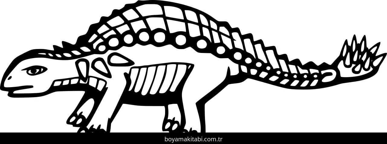 Ankylosaurus Dinazor boyama sayfası – keyifli zaman, renkli çizimler