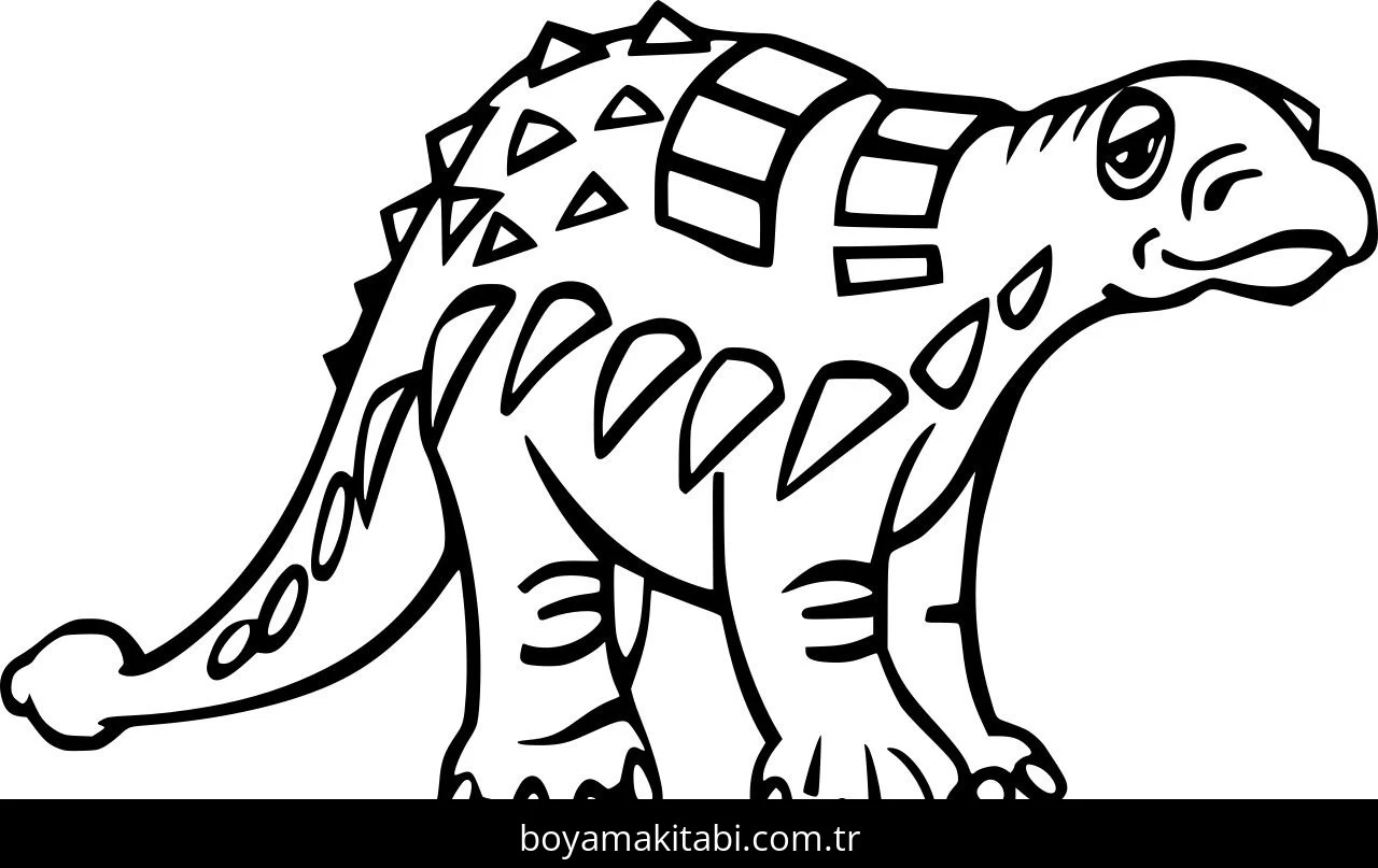 Ankylosaurus Dinazor boyama sayfası – sanatsal çalışma, çocuklar için