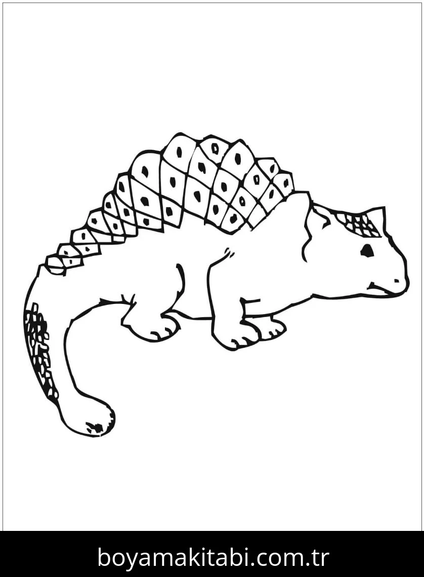 Ankylosaurus Dinazor boyama sayfası – basit çizim, kolay boyama