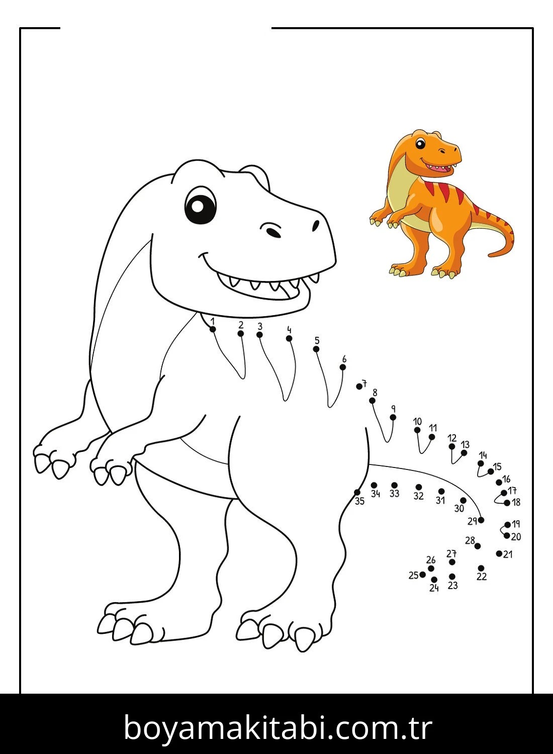 Allosaurus Dinazor boyama sayfası – basit çizim, kolay boyama