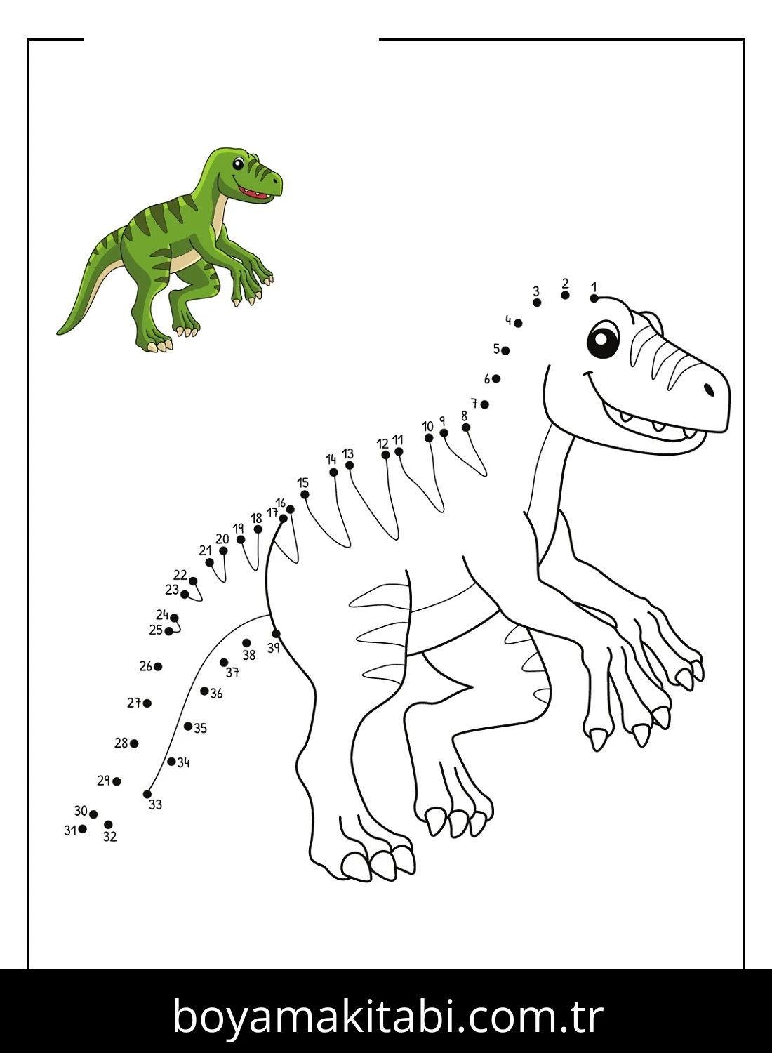 Allosaurus Dinazor boyama sayfası – yaratıcılık, eğlenceli etkinlik