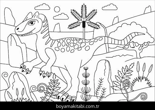 Allosaurus Dinazor boyama sayfası – boyama çalışması, yaratıcılığı geliştirir