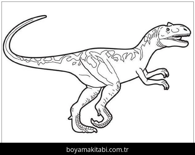 Allosaurus Dinazor boyama sayfası – eğlenceli etkinlik, el becerilerini geliştirir