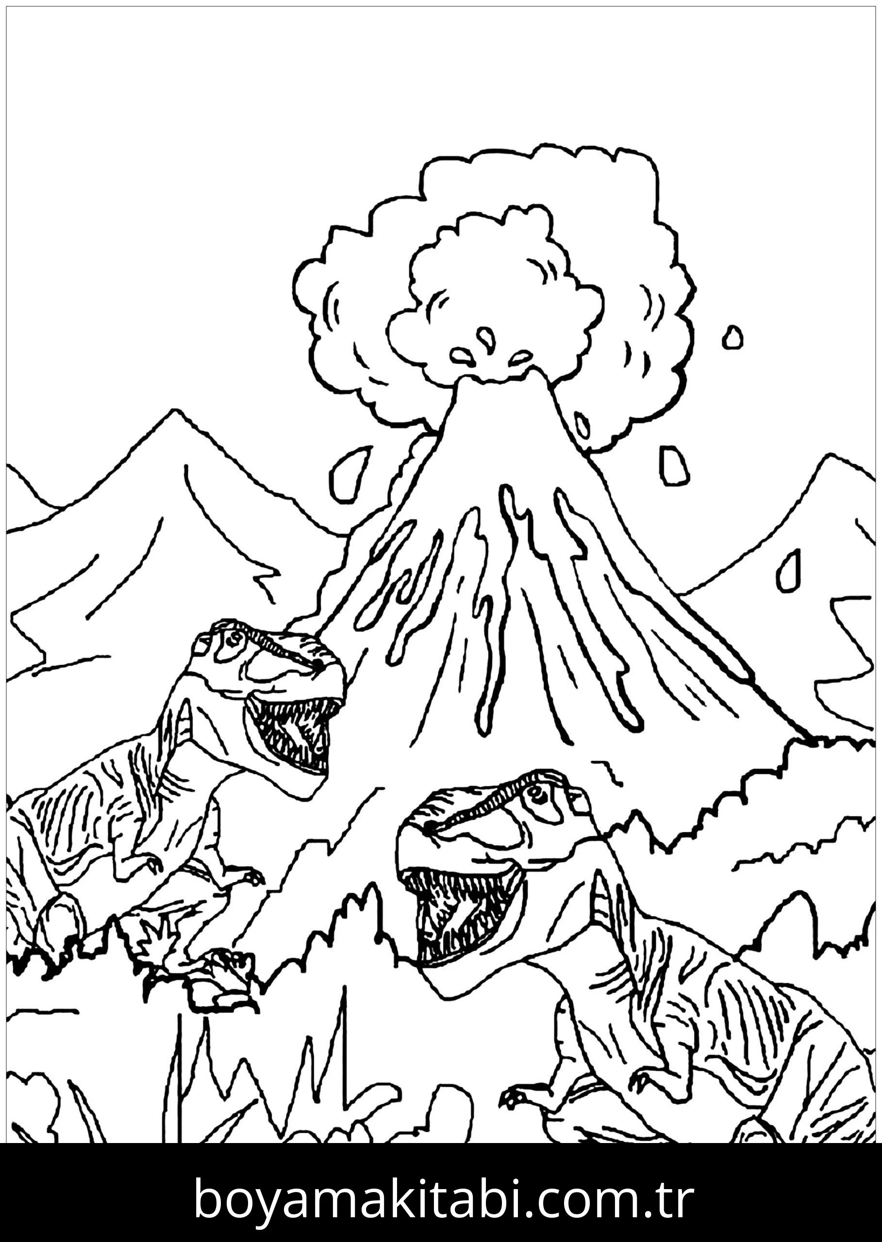 Allosaurus Dinazor boyama sayfası – okul öncesi, evde etkinlik