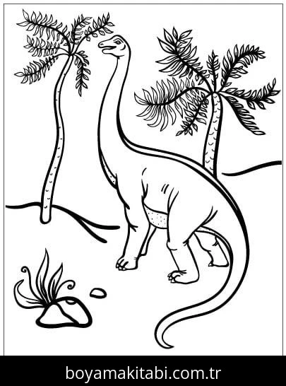 Apatosaurus Dinazor boyama sayfası – basit çizim, kolay boyama