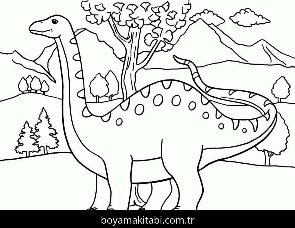 Apatosaurus Dinazor boyama sayfası #14 – yaz tatili etkinliği, sabır ve özgüven kazandırır