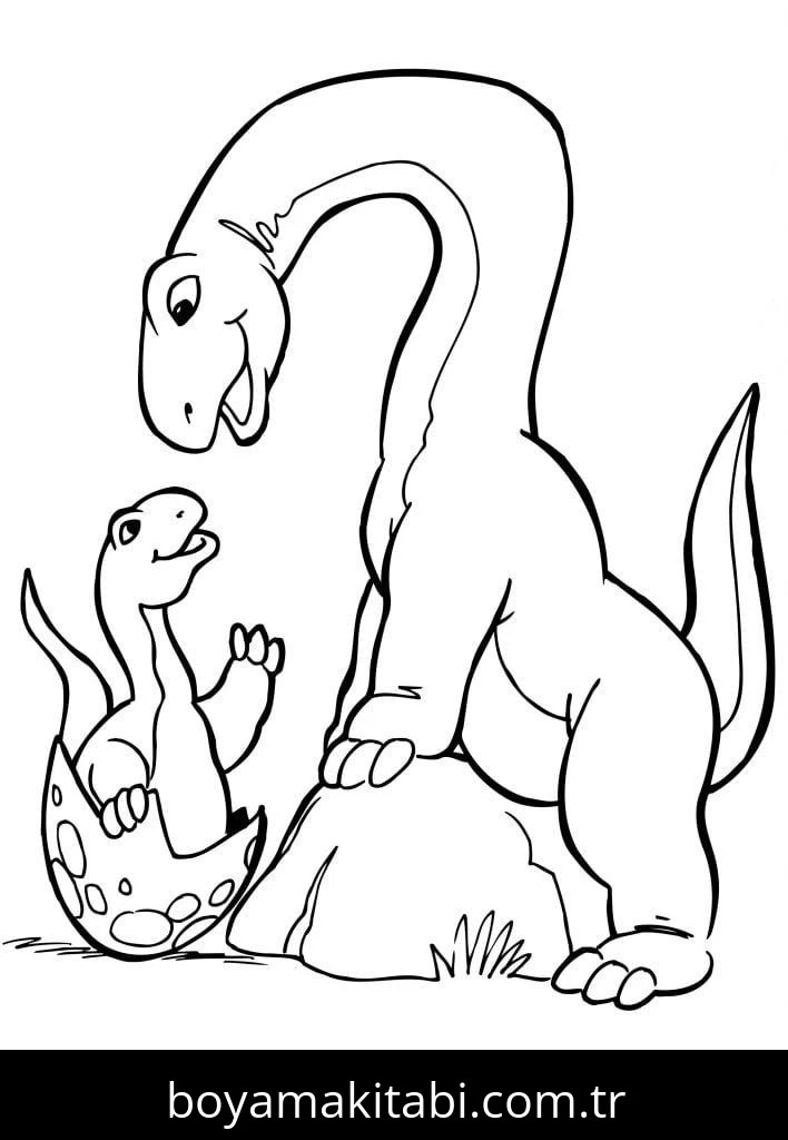 Apatosaurus Dinazor boyama sayfası #20 – renk bilgisini öğretir, günlük etkinlik önerisi