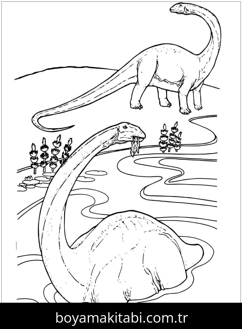 Apatosaurus Dinazor boyama sayfası #23 – kolay indirilebilir, eğlenceli öğrenme deneyimi