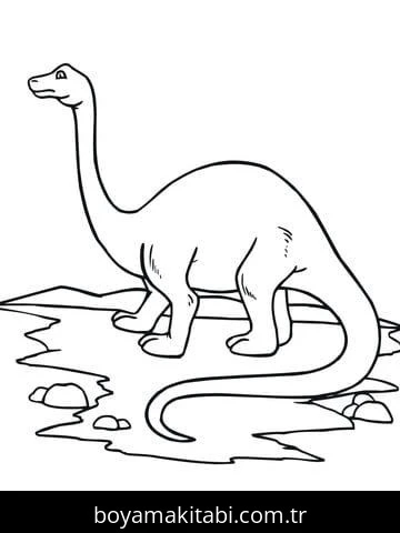 Apatosaurus Dinazor boyama sayfası – PDF indir, sevimli karakter